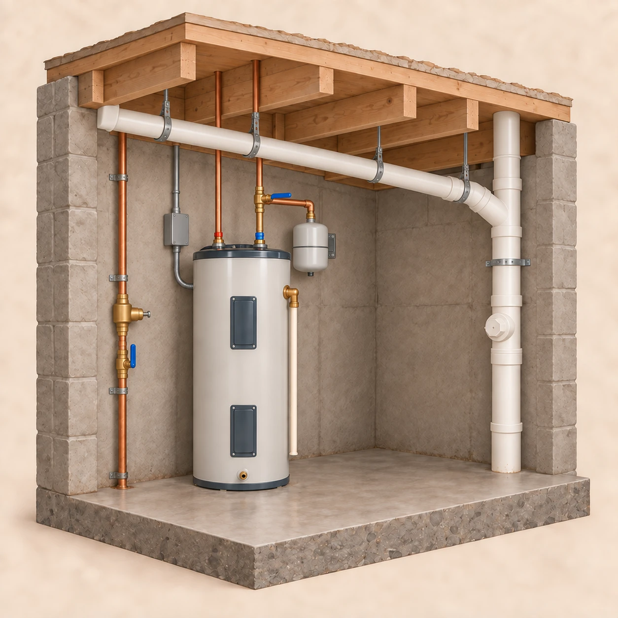 Detailed illustration: Plumbing